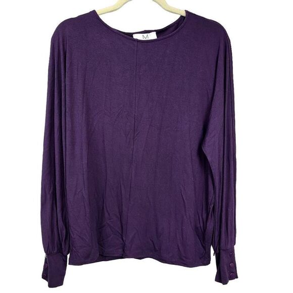 Magaschoni Solid Batwing Longsleeve Top Sz Small - Picture 2 of 11